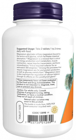 NOW Magnesium Glycinate, 180 таблеток