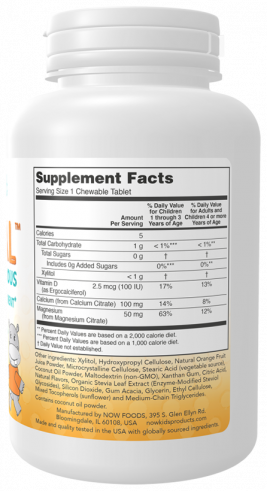 NOW Kid Cal Chewable, 100 таблеток
