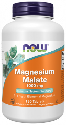 NOW Magnesium Malate 1000 mg, 180 таблеток