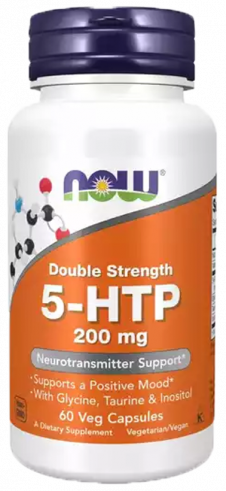 NOW Double Strength 5-HTP 200 mg, 60 капсул