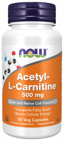 NOW Acetyl L-Carnitine 500 mg, 50 капсул