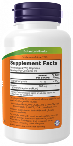 NOW Licorice Root 450 mg, 100 капсул