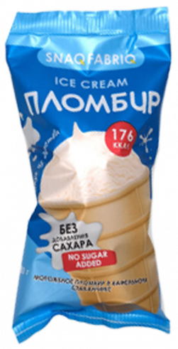 Snaq Fabriq Мороженое пломбир в вафельном стаканчике, 80 грамм